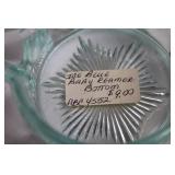 Set of Vintage Blue Floral Porcelain and Glassware Collection