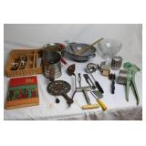 Vintage Kitchen Utensil Collection with The Spice Islands Cook Book