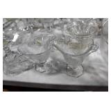Collection of Etched Crystal Glassware Including Bowls and Cups