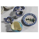Assorted Collection of Blue Glass and Ceramic Items