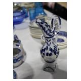 Assorted Collection of Blue Glass and Ceramic Items