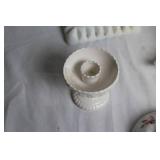Collection of Milk Glass Decorative Pieces and Vases