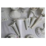 Collection of Milk Glass Decorative Pieces and Vases