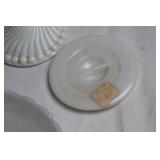 Collection of Milk Glass Decorative Pieces and Vases