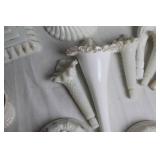 Collection of Milk Glass Decorative Pieces and Vases