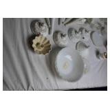 Collection of Milk Glass Decorative Pieces and Vases