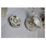 Collection of Vintage Teapots, Cups, and Serving Dishes