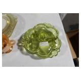 Set of Assorted Amber-Colored Glassware