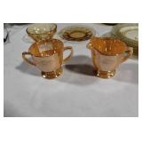 Set of Assorted Amber-Colored Glassware