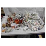 Assorted Vintage Ceramic Figurines and Decorative Plates Collection