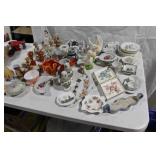 Assorted Vintage Ceramic Figurines and Decorative Plates Collection