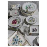 Assorted Vintage Ceramic Figurines and Decorative Plates Collection