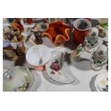 Assorted Vintage Ceramic Figurines and Decorative Plates Collection