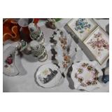 Assorted Vintage Ceramic Figurines and Decorative Plates Collection