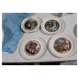 Assorted Vintage Ceramic Figurines and Decorative Plates Collection