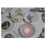 Assorted Vintage Ceramic Figurines and Decorative Plates Collection