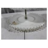 Vintage Glassware Collection Including 3-Tiered Serving Tray and Platters