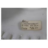 Vintage Glassware Collection Including 3-Tiered Serving Tray and Platters