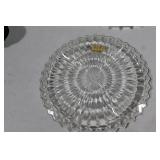 Vintage Glassware Collection Including 3-Tiered Serving Tray and Platters