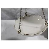 Vintage Apothecary Balance Scale with Porcelain Bowls and Gold Accents