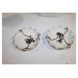 Vintage Apothecary Balance Scale with Porcelain Bowls and Gold Accents