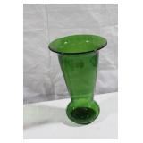 Set of 7 Elegant Vintage Art Glass Vases in Green and Red