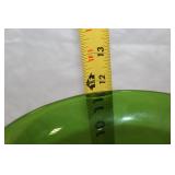 Set of 7 Elegant Vintage Art Glass Vases in Green and Red