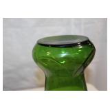 Set of 7 Elegant Vintage Art Glass Vases in Green and Red
