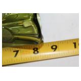 Set of 7 Elegant Vintage Art Glass Vases in Green and Red