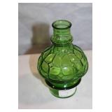 Set of 7 Elegant Vintage Art Glass Vases in Green and Red