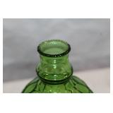 Set of 7 Elegant Vintage Art Glass Vases in Green and Red