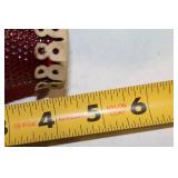 Set of 7 Elegant Vintage Art Glass Vases in Green and Red