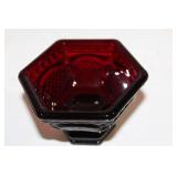 Set of 7 Elegant Vintage Art Glass Vases in Green and Red