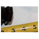 Set of 7 Elegant Vintage Art Glass Vases in Green and Red