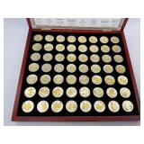 56pc Collection of Gold and Silver Highlighted Quarters