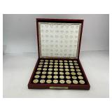 56pc Collection of Gold and Silver Highlighted Quarters