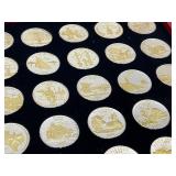 56pc Collection of Gold and Silver Highlighted Quarters