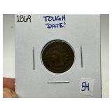 1869 Semi-Key Date Indian Head Cent