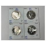 4pc Lot of Silver Kennedy Half Dollars