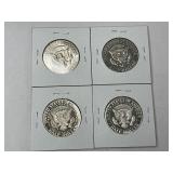 4pc Lot of Silver Kennedy Half Dollars