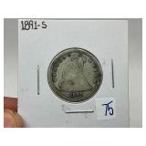 1891-S Seated Quarter