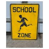 Vintage School Zone Heavy Metal Sign 18" x 24"