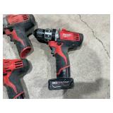 Milwaukee M12 Cordless Drills With Charger & 2 Batteries