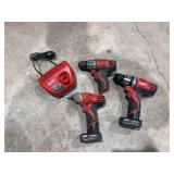Milwaukee M12 Cordless Drills With Charger & 2 Batteries