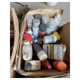 3 Boxes of Assorted Items - 134a Refrigerant, Spray Paint, Plumbing Supplies