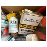 3 Boxes of Assorted Items - 134a Refrigerant, Spray Paint, Plumbing Supplies