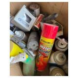 3 Boxes of Assorted Items - 134a Refrigerant, Spray Paint, Plumbing Supplies
