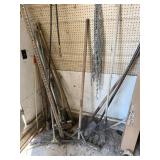 Long Handle Tools in Corner - Sledge, Rake, Hoe, Spade, Propane Torch