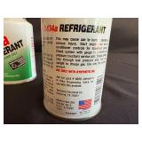 Set of Assorted Automotive Refrigerant Cans with Recharge Kits - content quantities unverified