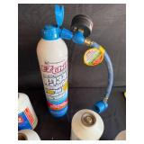 Set of Assorted Automotive Refrigerant Cans with Recharge Kits - content quantities unverified